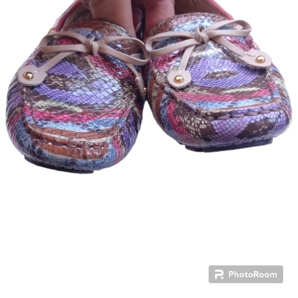 🩷Marc Joseph New York Cypress Hill Multi Camelia Snake Leather Moccasin S… - Picture 11 of 14